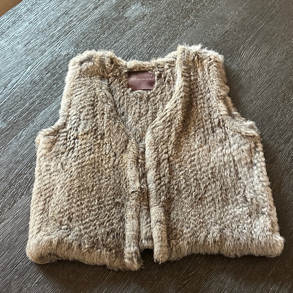 Stylish Rabbit Fur Vest in Beige